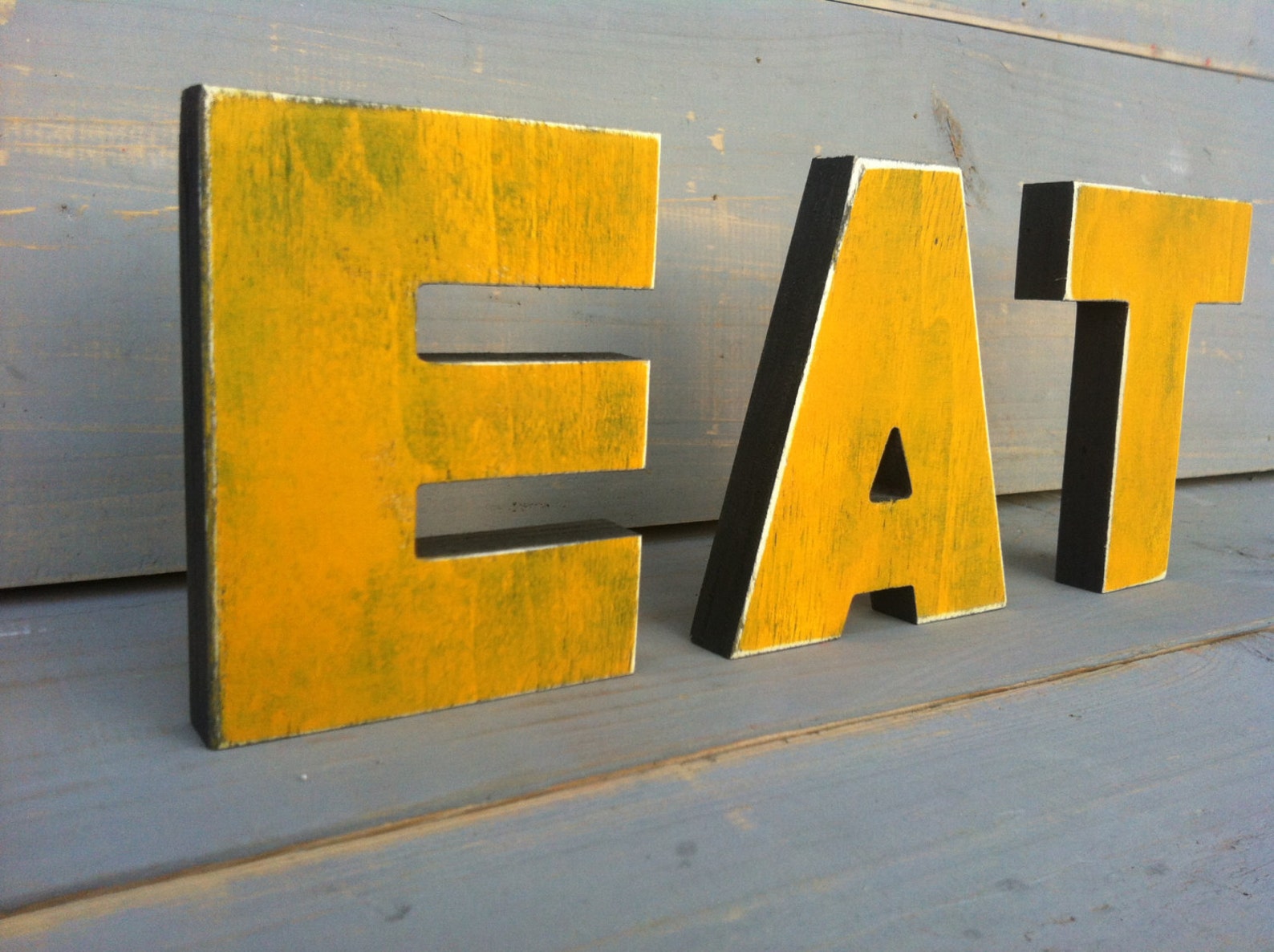 Wood Distressed EAT Sign Kitchen Decor Wall Hanging Wall Art Etsy