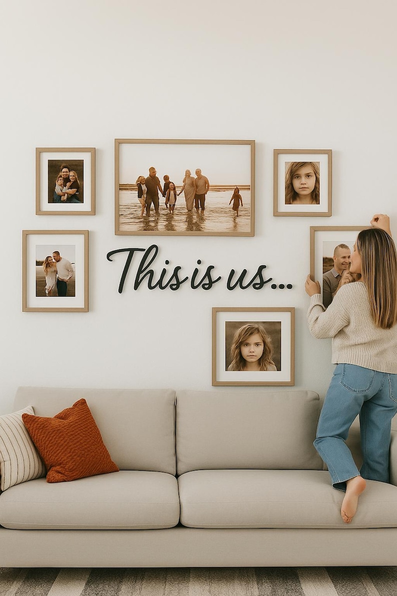 This is Us Wooden Letter Sign, Family Photo Wall Decor - Etsy
