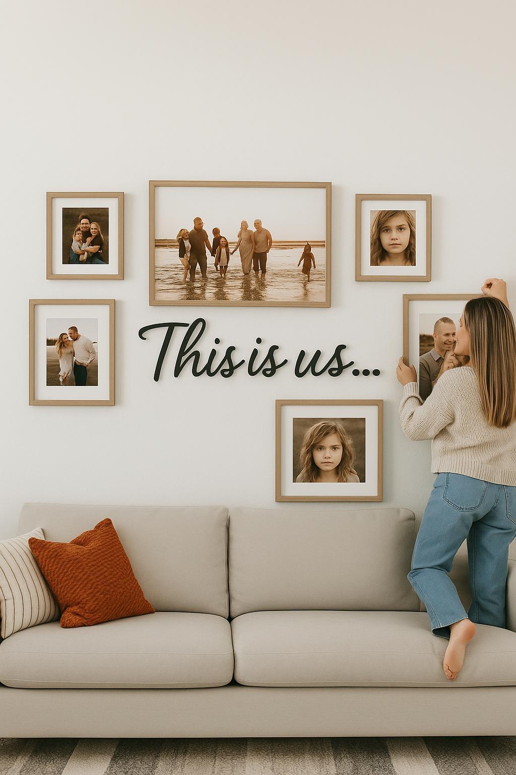This is Us Wooden Letter Sign, Family Photo Wall Decor - Etsy