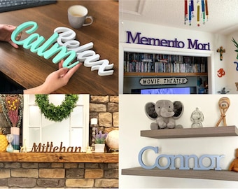 Custom Words Signs, Custom Name Sign, ANY Word Sign, Wood Words, Kitchen Sign, Home Sign, Office sign, Logo sign, FREE SHIPPING