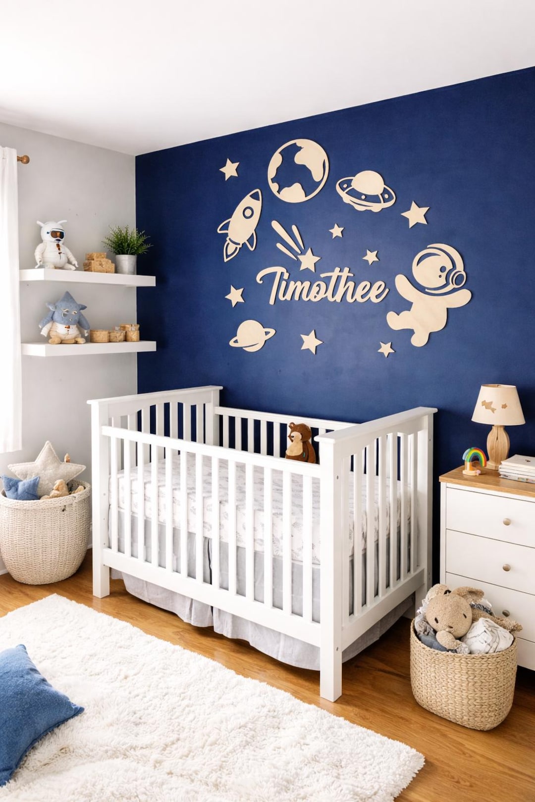 Baby Boy Nursery Wall Decor Space Theme, Personalized Astronaut Name ...