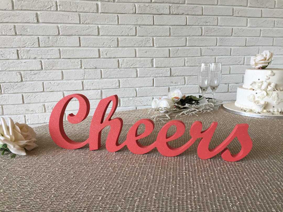 Cheers Script Wooden Letters. Wedding Bar Sign. Party Sign. Restaurant ...