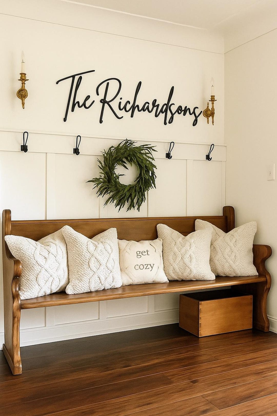 Farmhouse Last Name Wall Sign | Personalized Wood Family Sign for ...