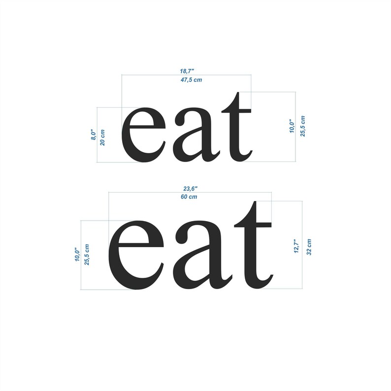 EAT Individual Letters Wall Decor Kitchen Sign Kitchen Wall Etsy