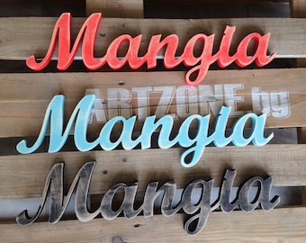 Mangia Sign, Italian Kitchen Decor, Rustic Wood Wall Art