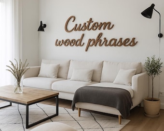 CUSTOM WOOD WORDS - Deposit, Custom wood phrases, Custom Wall Sign, Custom words sign, Home Decor Wall Sign, Any words custom sign,Wall Sign