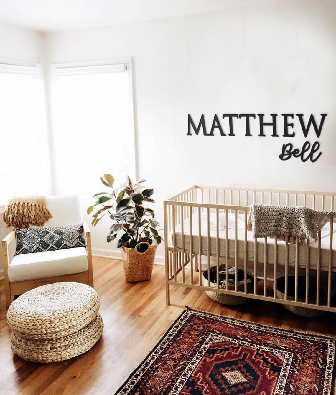 Double Baby Name Nursery Wall Sign Nursery Wall Hanging Etsy