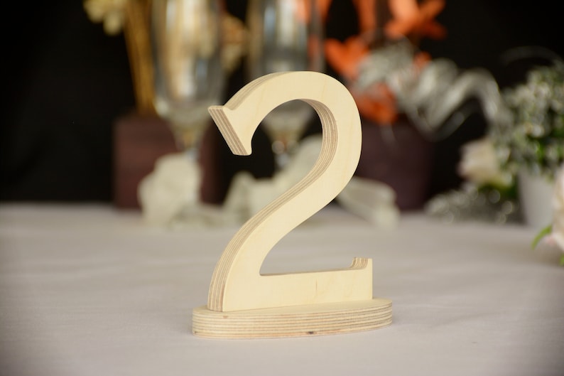 Wood Table Numbers, Set Table numbers, Table numbers, Wedding table sign, Wedding table number, Wedding table numbers set image 1