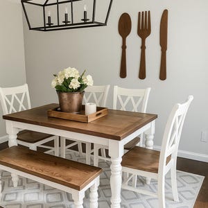 Rustic Kitchen Utensil Wall Decor: Wooden Spoon, Fork & Knife image 4