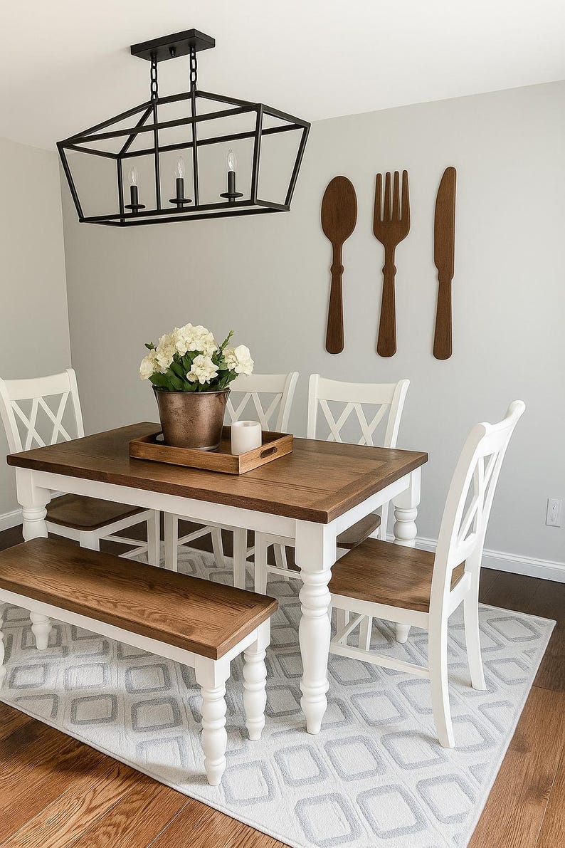 Rustic Kitchen Utensil Wall Decor: Wooden Spoon, Fork & Knife image 4
