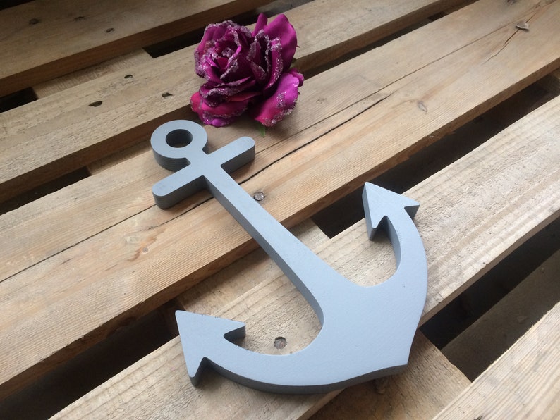 Anchor Decor, Nautical Decor, Wooden Anchor image 5