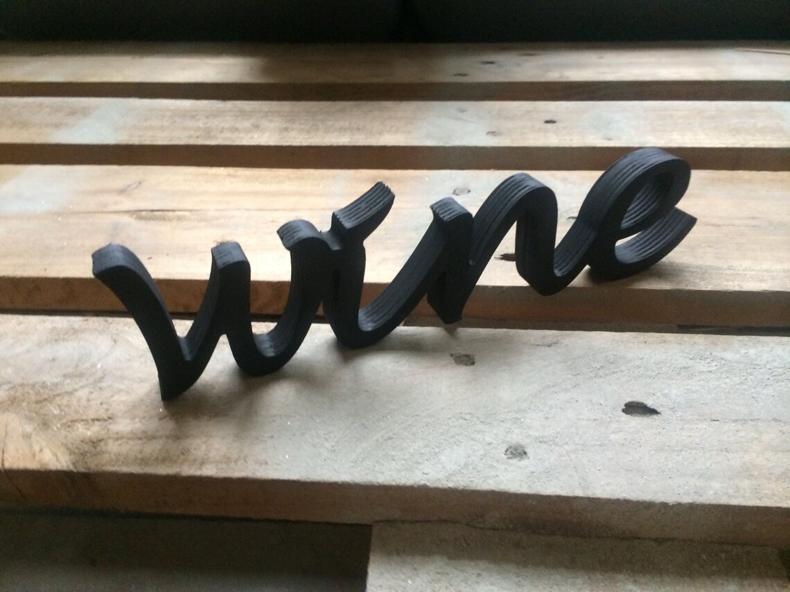 Kitchen Decor WINE Sign Kitchen Wall Art Wooden Letters WINE Etsy