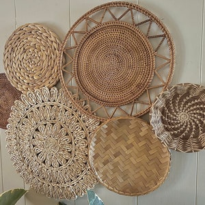 Sunburst Boho Bohemian Basket Wall Decor, Set of 6 Baskets image 6