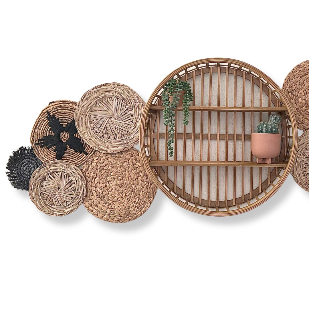 Black Star Boho Bohemian Basket Wall Decor - Set of 10 Baskets (*shelf ...