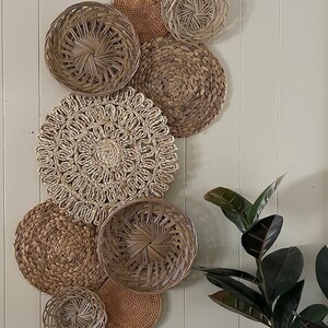 Boho Bohemian Ivory Wicker Basket Wall Art Decor - Set of 11 Baskets - Etsy