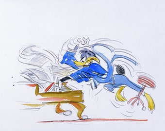 Chuck Jones Daffy Piano Daffy Duck Warner Brothers Giclee on Paper Limited Edition of 750