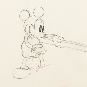 Mickey Mouse 1935 Original Production Animation Cel Drawing from Disney Mickey&#39;s Man Friday 43