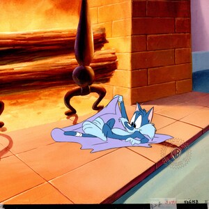 Tiny Toons Original Production Animation Cel Furrball 1990-92 Spielberg with WB Seal and COA t Warner Bros