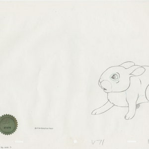 Watership Down 1978 Production Animation Cel Drawing with Linda Jones Enterprise Seal and Certificate of Authenticity 005-003