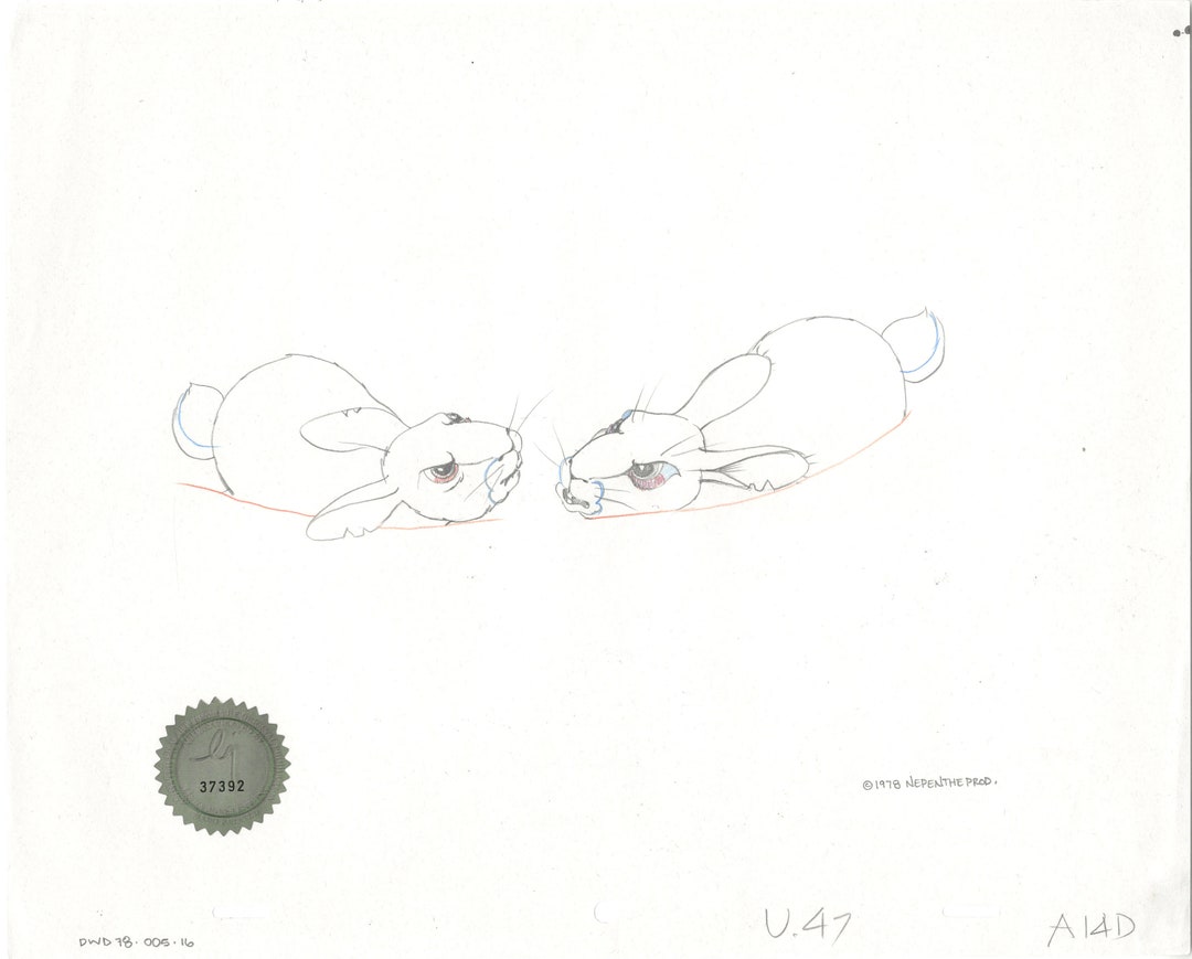 Watership Down 1978 Production Animation Cel Drawing With Etsy