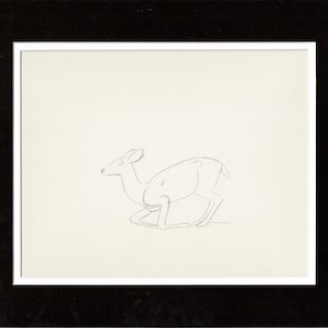 Walt Disney Rough Production Animation Cel Drawing or Study of a Deer 34m