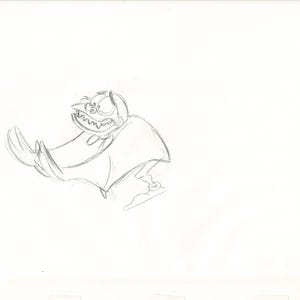 The Great Mouse Detective Fidget the Bat Walt Disney Production Animation Drawing 1986 A123