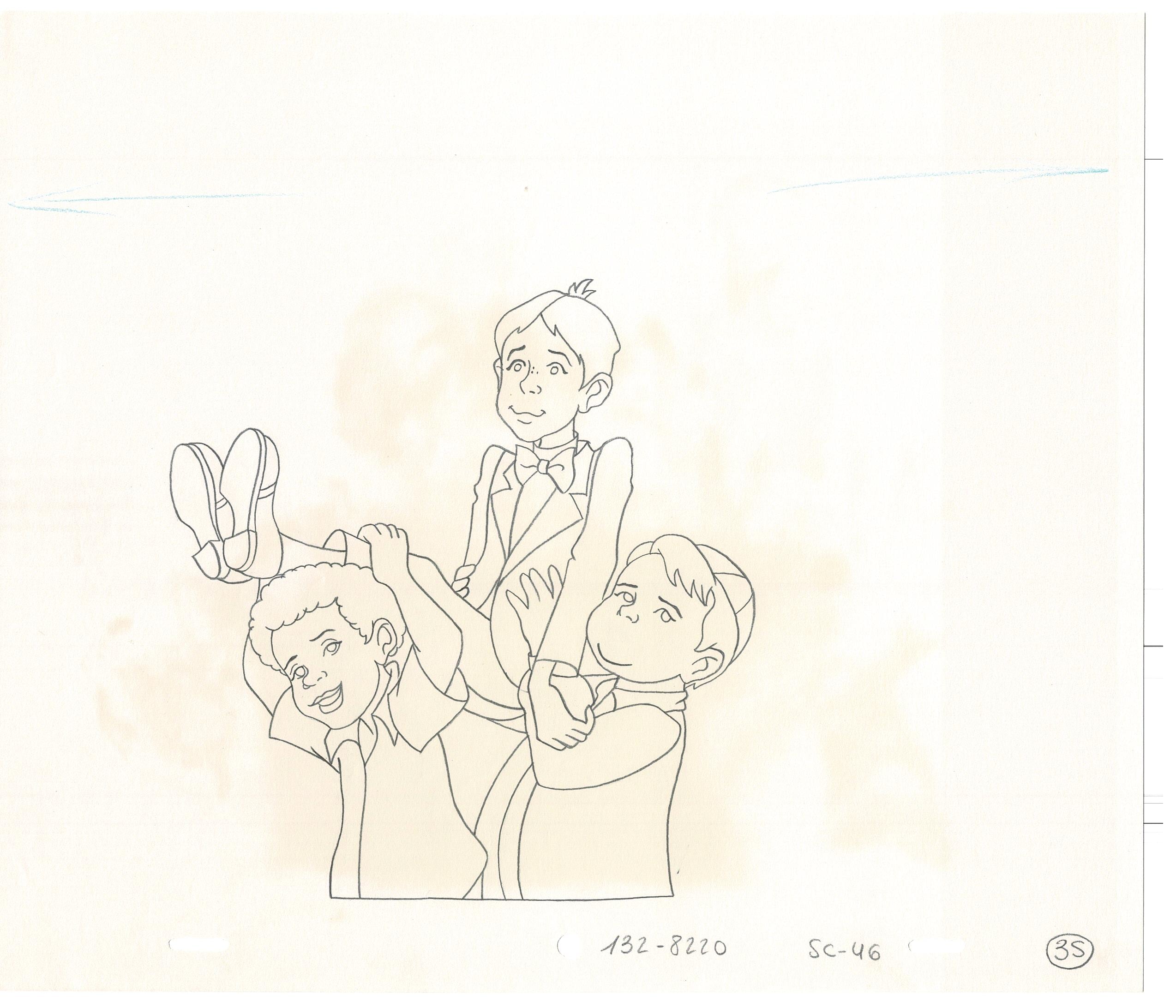 Little Rascals 2 LOT Production Animation Cel Drawings With Alfalfa ...