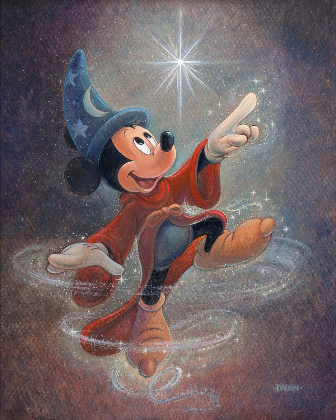 Mickey Mouse Sorcerer Fantasia Walt Disney Fine Art Bret Iwan