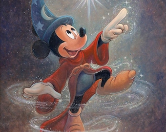 Mickey Mouse Sorcerer Fantasia Walt Disney Fine Art Bret Iwan