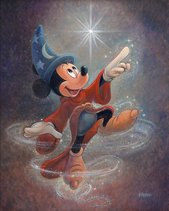Mickey Mouse Sorcerer Fantasia Walt Disney Fine Art Bret Iwan