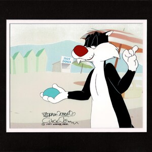 Sylvester Chuck Jones Signed Looney Tunes Production Animation Cel from Warner Bros 1997