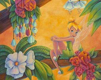 Tinker Bell Peter Pan Walt Disney Fine Art Denyse Klette Signed