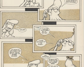 Fish Shticks #5 1992 Hand-inked original comic page by Steve Hauk and Steve Mancuse p21 Offshoot of Fish Police