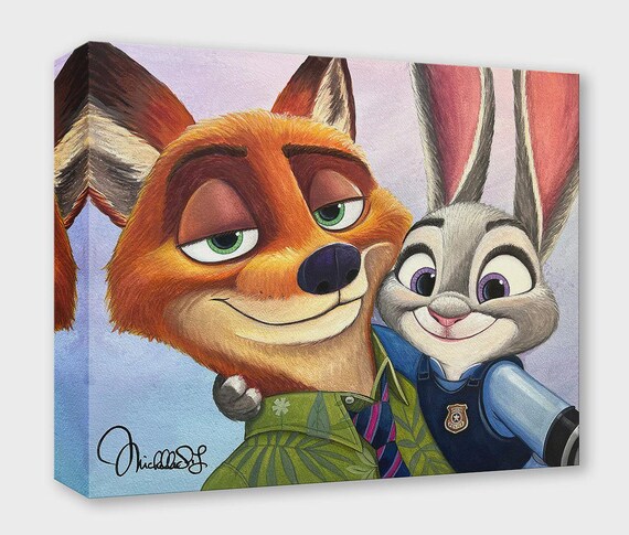 Zootopia Judy and Nick Walt Disney Fine Art Michelle St. Laurent