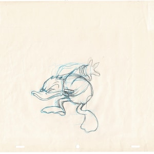 Donald Duck Original Production Animation Cel Drawing Walt Disney 1970s C-KO