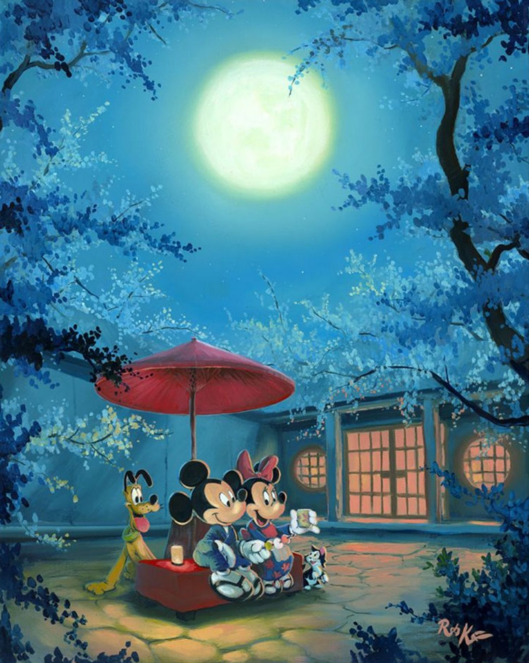 Mickey Mouse and Minnie Mouse Walt Disney Fine Art Rob Kaz Signed