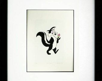 Chuck Jones Pepe Le Pew Etching Warner Bros. Limited Edition of 500 FRAMED
