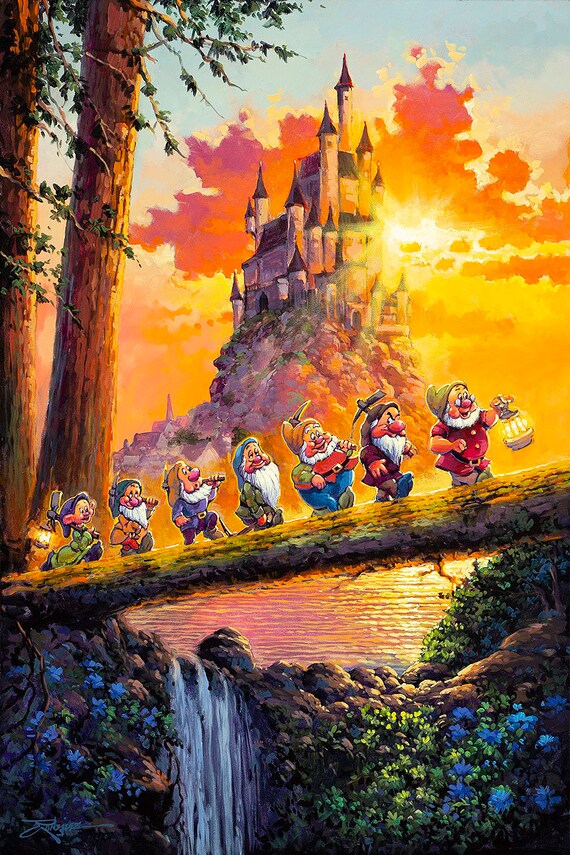 Snow White and the Seven Dwarfs Walt Disney Fine Art Rodel