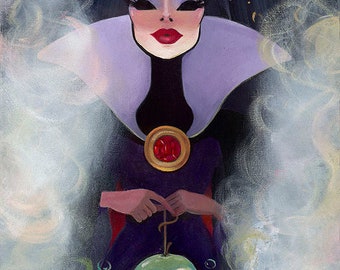 Snow White and the Seven Dwarfs Walt Disney Fine Art Liana Hee Signed Limited Edition of 195 Print on Canvas - Evil Queen