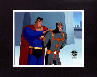 SUPERMAN The Animated Series Animation Cel and Key Master Background from DC and Warner Brothers 19 with Luminus