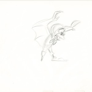 The Great Mouse Detective Fidget the Bat Walt Disney Production Animation Drawing 1986 A101
