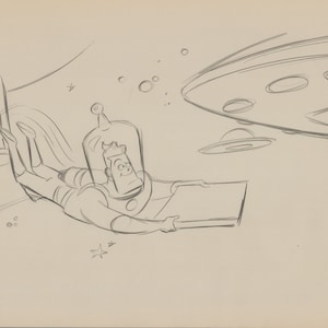 Walt Disney Meet The Robinsons Original Book Page Illustration Drawing by Animator Len Smith 569