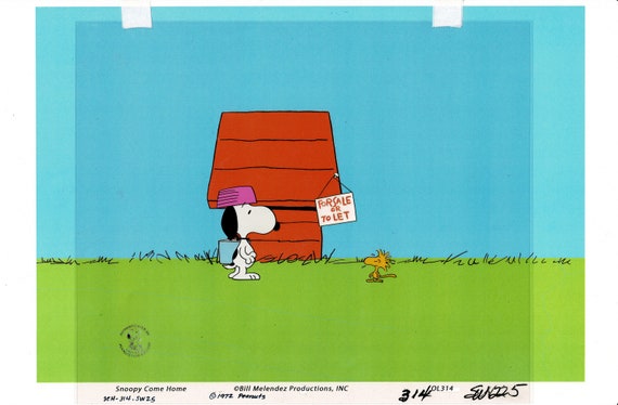 Snoopy Come Home Production Animation Cel Setup With 2 Drawings
