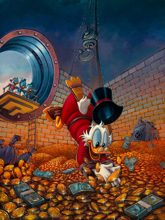 Scrooge Mcduck Walt Disney Fine Art Rodel Gonzalez Signed Limited