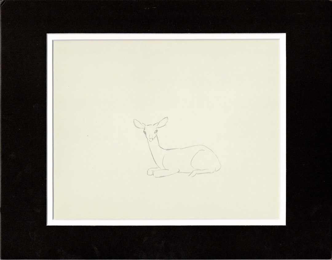 Walt Disney Rough Production Animation Cel Drawing or Study of a Deer ...