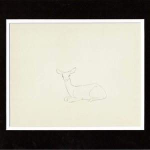 Walt Disney Rough Production Animation Cel Drawing or Study of a Deer 6m