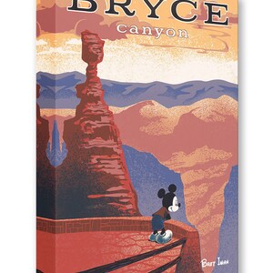 Mickey Mouse Walt Disney Fine Art Bret Iwan Limited Edition of 1500 TOC Treasures on Canvas Print &quot;Bryce Canyon&quot; National Park