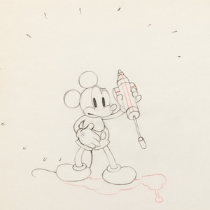 Mickey Mouse 1935 Original Production Animation Cel Drawing from Disney Mickey&#39;s Garden 67