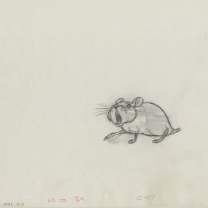 Watership Down 1978 Production Animation Cel Drawing with Linda Jones Enterprise Seal and Certificate of Authenticity 021-011