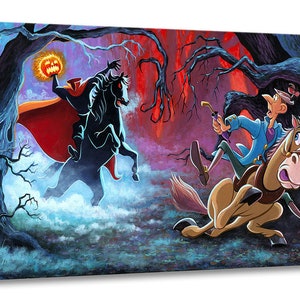 Headless Horseman and Ichabod Crane Walt Disney Fine Art Tim Rogerson Limited Edition Treasures on Canvas Print TOC &quot;The Witching Hour&quot;